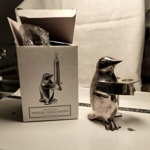 Restoration Hardware Penguin Candle Bearer.  (497)
